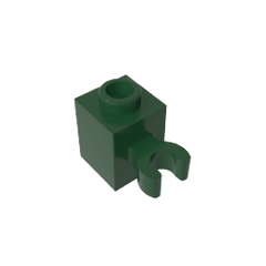 Brick Special 1 x 1 with Clip Vertical [Thick U Clip, Solid Stud] #60475 Brick Special 1 x 1 with Clip Vertical [Thick U Clip, Solid Stud] #60475 - 47-Dark Green Lego Block Sets Alternative