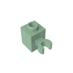Brick Special 1 x 1 with Clip Vertical [Thick U Clip, Solid Stud] #60475 Brick Special 1 x 1 with Clip Vertical [Thick U Clip, Solid Stud] #60475 - 48-Sand Green Lego Block Sets Alternative