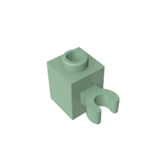 Brick Special 1 x 1 with Clip Vertical [Thick U Clip, Solid Stud] #60475 Brick Special 1 x 1 with Clip Vertical [Thick U Clip, Solid Stud] #60475 - 48-Sand Green Lego Block Sets Alternative