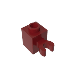 Brick Special 1 x 1 with Clip Vertical [Thick U Clip, Solid Stud] #60475 Brick Special 1 x 1 with Clip Vertical [Thick U Clip, Solid Stud] #60475 - 14-Dark Red Lego Block Sets Alternative