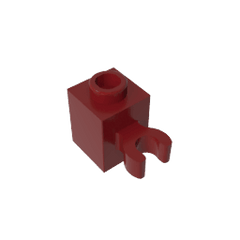 Brick Special 1 x 1 with Clip Vertical [Thick U Clip, Solid Stud] #60475 Brick Special 1 x 1 with Clip Vertical [Thick U Clip, Solid Stud] #60475 - 14-Dark Red Lego Block Sets Alternative