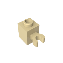 Brick Special 1 x 1 with Clip Vertical [Thick U Clip, Solid Stud] #60475 Brick Special 1 x 1 with Clip Vertical [Thick U Clip, Solid Stud] #60475 - 31-Tan Lego Block Sets Alternative