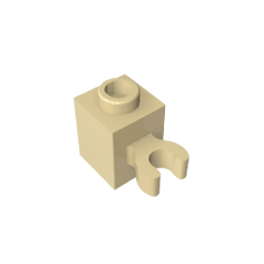 Brick Special 1 x 1 with Clip Vertical [Thick U Clip, Solid Stud] #60475 Brick Special 1 x 1 with Clip Vertical [Thick U Clip, Solid Stud] #60475 - 31-Tan Lego Block Sets Alternative