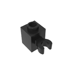 Brick Special 1 x 1 with Clip Vertical [Thick U Clip, Solid Stud] #60475 Brick Special 1 x 1 with Clip Vertical [Thick U Clip, Solid Stud] #60475 - 80-Black Lego Block Sets Alternative