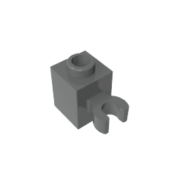Brick Special 1 x 1 with Clip Vertical [Thick U Clip, Solid Stud] #60475 Brick Special 1 x 1 with Clip Vertical [Thick U Clip, Solid Stud] #60475 - 72-Dark Bluish Gray Lego Block Sets Alternative