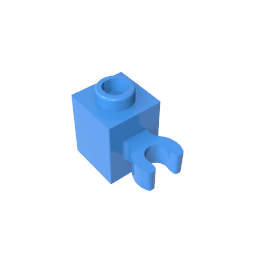Brick Special 1 x 1 with Clip Vertical [Thick U Clip, Solid Stud] #60475 Brick Special 1 x 1 with Clip Vertical [Thick U Clip, Solid Stud] #60475 - 51-Dark Azure Lego Block Sets Alternative