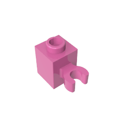 Brick Special 1 x 1 with Clip Vertical [Thick U Clip, Solid Stud] #60475 Brick Special 1 x 1 with Clip Vertical [Thick U Clip, Solid Stud] #60475 - 12-Dark Pink Lego Block Sets Alternative