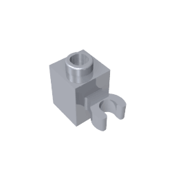 Brick Special 1 x 1 with Clip Vertical [Thick U Clip, Solid Stud] #60475 Brick Special 1 x 1 with Clip Vertical [Thick U Clip, Solid Stud] #60475 - 73-Flat Silver Lego Block Sets Alternative