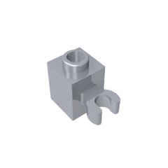Brick Special 1 x 1 with Clip Vertical [Thick U Clip, Solid Stud] #60475 Brick Special 1 x 1 with Clip Vertical [Thick U Clip, Solid Stud] #60475 - 73-Flat Silver Lego Block Sets Alternative
