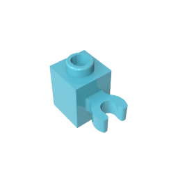 Brick Special 1 x 1 with Clip Vertical [Thick U Clip, Solid Stud] #60475 Brick Special 1 x 1 with Clip Vertical [Thick U Clip, Solid Stud] #60475 - 46-Medium Azure Lego Block Sets Alternative