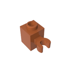 Brick Special 1 x 1 with Clip Vertical [Thick U Clip, Solid Stud] #60475 Brick Special 1 x 1 with Clip Vertical [Thick U Clip, Solid Stud] #60475 - 83-Dark Orange Lego Block Sets Alternative