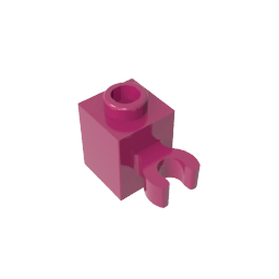 Brick Special 1 x 1 with Clip Vertical [Thick U Clip, Solid Stud] #60475 Brick Special 1 x 1 with Clip Vertical [Thick U Clip, Solid Stud] #60475 - 13-Magenta Lego Block Sets Alternative