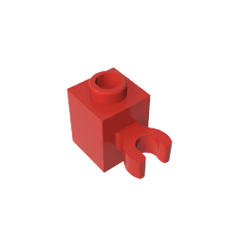 Brick Special 1 x 1 with Clip Vertical [Thick U Clip, Solid Stud] #60475 Brick Special 1 x 1 with Clip Vertical [Thick U Clip, Solid Stud] #60475 - 10-Red Lego Block Sets Alternative