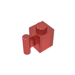 Brick Special 1 x 1 with Handle #2921 Brick Special 1 x 1 with Handle #2921 - 110-Trans Red Lego Block Sets Alternative