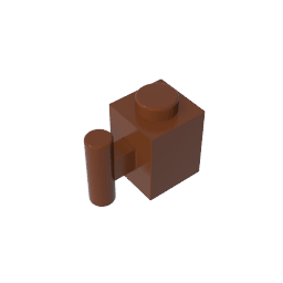 Brick Special 1 x 1 with Handle #2921 Brick Special 1 x 1 with Handle #2921 - 81-Reddish Brown Lego Block Sets Alternative