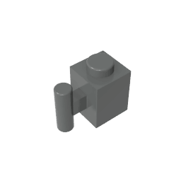 Brick Special 1 x 1 with Handle #2921 Brick Special 1 x 1 with Handle #2921 - 72-Dark Bluish Gray Lego Block Sets Alternative