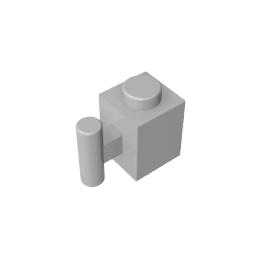 Brick Special 1 x 1 with Handle #2921 Brick Special 1 x 1 with Handle #2921 - 71-Light Bluish Gray Lego Block Sets Alternative