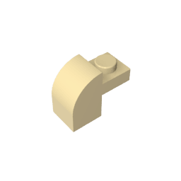 Brick Curved 1 x 2 x 1 1/3 with Curved Top #6091 Brick Curved 1 x 2 x 1 1/3 with Curved Top #6091 - 31-Tan Lego Block Sets Alternative