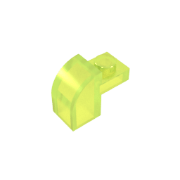 Brick Curved 1 x 2 x 1 1/3 with Curved Top #6091 Brick Curved 1 x 2 x 1 1/3 with Curved Top #6091 - 141-Trans Neon Green Lego Block Sets Alternative