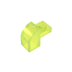 Brick Curved 1 x 2 x 1 1/3 with Curved Top #6091 Brick Curved 1 x 2 x 1 1/3 with Curved Top #6091 - 141-Trans Neon Green Lego Block Sets Alternative