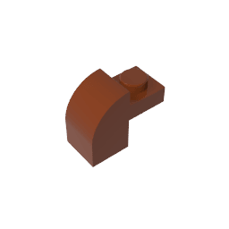 Brick Curved 1 x 2 x 1 1/3 with Curved Top #6091 Brick Curved 1 x 2 x 1 1/3 with Curved Top #6091 - 81-Reddish Brown Lego Block Sets Alternative
