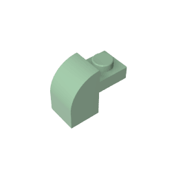 Brick Curved 1 x 2 x 1 1/3 with Curved Top #6091 Brick Curved 1 x 2 x 1 1/3 with Curved Top #6091 - 48-Sand Green Lego Block Sets Alternative