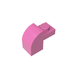 Brick Curved 1 x 2 x 1 1/3 with Curved Top #6091 Brick Curved 1 x 2 x 1 1/3 with Curved Top #6091 - 12-Dark Pink Lego Block Sets Alternative