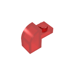 Brick Curved 1 x 2 x 1 1/3 with Curved Top #6091 Brick Curved 1 x 2 x 1 1/3 with Curved Top #6091 - 110-Trans Red Lego Block Sets Alternative