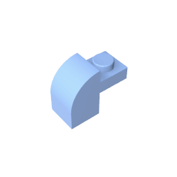 Brick Curved 1 x 2 x 1 1/3 with Curved Top #6091 Brick Curved 1 x 2 x 1 1/3 with Curved Top #6091 - 53-Bright Light Blue Lego Block Sets Alternative
