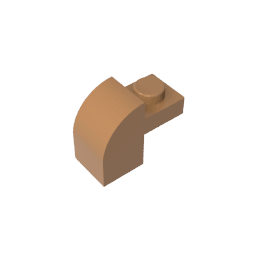 Brick Curved 1 x 2 x 1 1/3 with Curved Top #6091 Brick Curved 1 x 2 x 1 1/3 with Curved Top #6091 - 84-Medium Dark Flesh Lego Block Sets Alternative