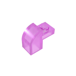Brick Curved 1 x 2 x 1 1/3 with Curved Top #6091 Brick Curved 1 x 2 x 1 1/3 with Curved Top #6091 - 111-Trans Dark Pink Lego Block Sets Alternative