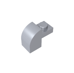 Brick Curved 1 x 2 x 1 1/3 with Curved Top #6091 Brick Curved 1 x 2 x 1 1/3 with Curved Top #6091 - 73-Flat Silver Lego Block Sets Alternative