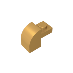 Brick Curved 1 x 2 x 1 1/3 with Curved Top #6091 Brick Curved 1 x 2 x 1 1/3 with Curved Top #6091 - 35-Pearl Gold Lego Block Sets Alternative