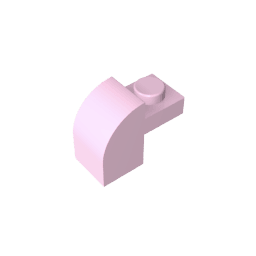 Brick Curved 1 x 2 x 1 1/3 with Curved Top #6091 Brick Curved 1 x 2 x 1 1/3 with Curved Top #6091 - 17-Pale Pink Lego Block Sets Alternative