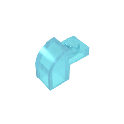 Brick Curved 1 x 2 x 1 1/3 with Curved Top #6091 Brick Curved 1 x 2 x 1 1/3 with Curved Top #6091 - 152-Trans Light Blue Lego Block Sets Alternative