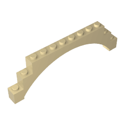 Brick Arch 1 x 12 x 3 Raised Arch with 5 Cross Supports #18838 Brick Arch 1 x 12 x 3 Raised Arch with 5 Cross Supports #18838 - 31-Tan Lego Block Sets Alternative