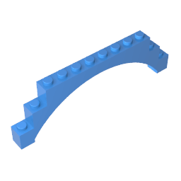 Brick Arch 1 x 12 x 3 Raised Arch with 5 Cross Supports #18838 Brick Arch 1 x 12 x 3 Raised Arch with 5 Cross Supports #18838 - 51-Dark Azure Lego Block Sets Alternative