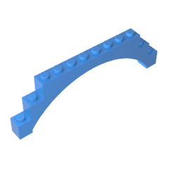 Brick Arch 1 x 12 x 3 Raised Arch with 5 Cross Supports #18838 Brick Arch 1 x 12 x 3 Raised Arch with 5 Cross Supports #18838 - 51-Dark Azure Lego Block Sets Alternative