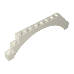 Brick Arch 1 x 12 x 3 Raised Arch with 5 Cross Supports #18838 Brick Arch 1 x 12 x 3 Raised Arch with 5 Cross Supports #18838 - 90-White Lego Block Sets Alternative