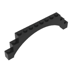 Brick Arch 1 x 12 x 3 Raised Arch with 5 Cross Supports #18838 Brick Arch 1 x 12 x 3 Raised Arch with 5 Cross Supports #18838 - 80-Black Lego Block Sets Alternative
