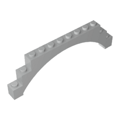 Brick Arch 1 x 12 x 3 Raised Arch with 5 Cross Supports #18838 Brick Arch 1 x 12 x 3 Raised Arch with 5 Cross Supports #18838 - 71-Light Bluish Gray Lego Block Sets Alternative