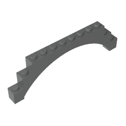 Brick Arch 1 x 12 x 3 Raised Arch with 5 Cross Supports #18838 Brick Arch 1 x 12 x 3 Raised Arch with 5 Cross Supports #18838 - 72-Dark Bluish Gray Lego Block Sets Alternative