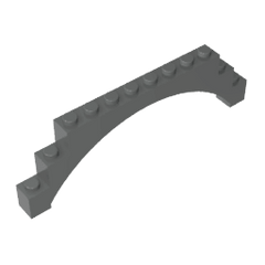 Brick Arch 1 x 12 x 3 Raised Arch with 5 Cross Supports #18838 Brick Arch 1 x 12 x 3 Raised Arch with 5 Cross Supports #18838 - 72-Dark Bluish Gray Lego Block Sets Alternative