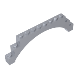 Brick Arch 1 x 12 x 3 Raised Arch with 5 Cross Supports #18838 Brick Arch 1 x 12 x 3 Raised Arch with 5 Cross Supports #18838 - 73-Flat Silver Lego Block Sets Alternative