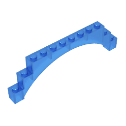 Brick Arch 1 x 12 x 3 Raised Arch with 5 Cross Supports #18838 Brick Arch 1 x 12 x 3 Raised Arch with 5 Cross Supports #18838 - 150-Trans Dark Blue Lego Block Sets Alternative