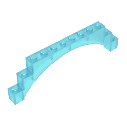 Brick Arch 1 x 12 x 3 Raised Arch with 5 Cross Supports #18838 Brick Arch 1 x 12 x 3 Raised Arch with 5 Cross Supports #18838 - 152-Trans Light Blue Lego Block Sets Alternative