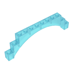 Brick Arch 1 x 12 x 3 Raised Arch with 5 Cross Supports #18838 Brick Arch 1 x 12 x 3 Raised Arch with 5 Cross Supports #18838 - 152-Trans Light Blue Lego Block Sets Alternative