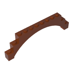 Brick Arch 1 x 12 x 3 Raised Arch with 5 Cross Supports #18838 Brick Arch 1 x 12 x 3 Raised Arch with 5 Cross Supports #18838 - 81-Reddish Brown Lego Block Sets Alternative