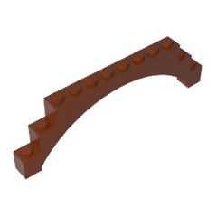 Brick Arch 1 x 12 x 3 Raised Arch with 5 Cross Supports #18838 Brick Arch 1 x 12 x 3 Raised Arch with 5 Cross Supports #18838 - 81-Reddish Brown Lego Block Sets Alternative