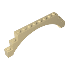 Brick Arch 1 x 12 x 3 Raised Arch with 5 Cross Supports #18838 Brick Arch 1 x 12 x 3 Raised Arch with 5 Cross Supports #18838 - 31-Tan Lego Block Sets Alternative